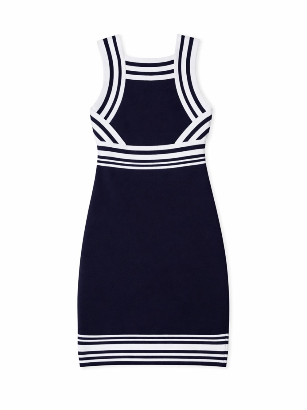 WOW Couture Navy and White Striped Knit Dress in Size Small - Picture 4 of 5
